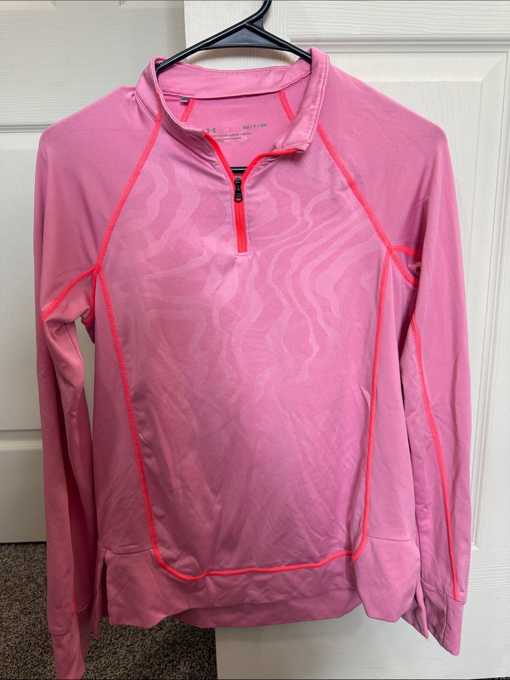 Under Armour Pink Long-Sleeve Half-Zip Swim Rash Guard